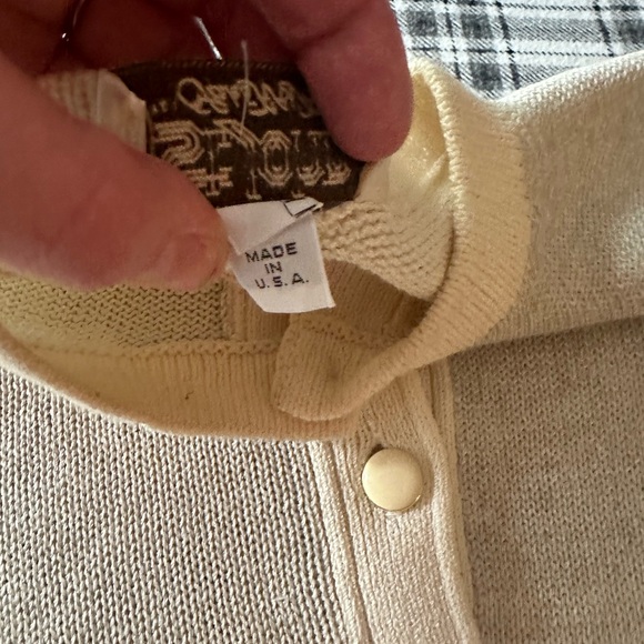 St.John For Saks Fifth Avenue Gray Cream Vintage70’s Quarter Button KnitDress 10 - Picture 10 of 15